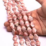 Rhodochrosite Hexagon Beads AAA Grade Size- 15x20 MM Length- 16 Inch 1 Strand Weight 326 Cts