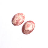 Rhodochrosite Oval Cabochon AAA Grade Flat Back Size 20x25 mm Lot Of 2 Pcs Weight 44 Cts