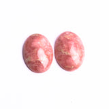 Rhodochrosite Oval Cabochon AAA Grade Flat Back Size 20x25 mm Lot Of 2 Pcs Weight 54 Cts