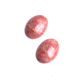 Rhodochrosite Oval Cabochon AAA Grade Flat Back Size 20x25 mm Lot Of 2 Pcs Weight 54 Cts