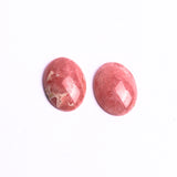 Rhodochrosite Oval Cabochon AAA Grade Flat Back Size 17x22 mm Lot Of 2 Pcs Weight 32 Cts