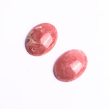 Rhodochrosite Oval Cabochon AAA Grade Flat Back Size 17x22 mm Lot Of 2 Pcs Weight 32 Cts