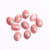 Rhodochrosite Oval Cabochon AAA Grade Flat Back Size 10x14 mm Lot Of 10 Pcs Weight 56 Cts