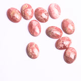 Rhodochrosite Oval Cabochon AAA Grade Flat Back Size 10x14 mm Lot Of 10 Pcs Weight 56 Cts