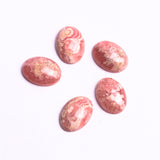 Rhodochrosite Oval Cabochon AAA Grade Flat Back Size 10x14 mm Lot Of 10 Pcs Weight 56 Cts