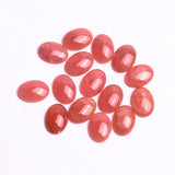 Rhodochrosite Oval Cabochon AAA Grade Flat Back Size 10x14 mm Lot Of 15 Pcs Weight 82 Cts