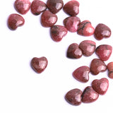 Rhodonite Heart Single Bevel Buff Top (SBBT) AAA Grade Both Side Polished Size 8x8 mm 50 Pcs Weight 108 Cts