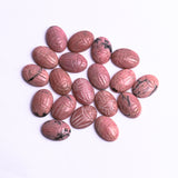 Rhodonite Oval Cabochon Scamb Carved AAA Grade Both Side Polished Size 13x18 mm 20 Pcs Weight 248 Cts