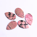 Rhodonite Pear Flat Top Straight Side (FTSS) Both Side Polished AAA Grade Size 20x25 MM Lot Of 10 Pcs Weight 208 Cts