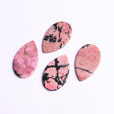 Rhodonite Pear Flat Top Straight Side (FTSS) Both Side Polished AAA Grade Size 20x25 MM Lot Of 10 Pcs Weight 208 Cts