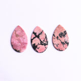 Rhodonite Pear Flat Top Straight Side (FTSS) Both Side Polished AAA Grade Size 20x25 MM Lot Of 10 Pcs Weight 208 Cts