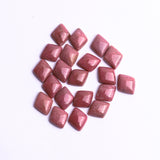 Rhodonite Rhombus Single Bevel Buff Top (SBBT) AAA Grade Flat Back Size 10 mm 20 Pcs Weight 98 Cts