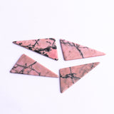 Rhodonite Triangle Flat Top Straight Side (FTSS) Both Side Polished AAA Grade Size 23x42 MM 10 Pcs Weight 175 Cts