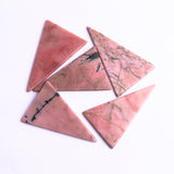 Rhodonite Triangle Flat Top Straight Side (FTSS) Both Side Polished AAA Grade Size 30x49 MM 5 Pcs Weight 136 Cts