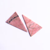 Rhodonite Triangle Flat Top Straight Side (FTSS) Both Side Polished AAA Grade Size 30x49 MM 5 Pcs Weight 136 Cts