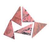 Rhodonite Triangle Flat Top Straight Side (FTSS) Both Side Polished AAA Grade Size 30x46 MM 5 Pcs Weight 143 Cts