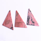 Rhodonite Triangle Flat Top Straight Side (FTSS) Both Side Polished AAA Grade Size 30x46 MM 5 Pcs Weight 143 Cts