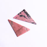 Rhodonite Triangle Flat Top Straight Side (FTSS) Both Side Polished AAA Grade Size 30x46 MM 5 Pcs Weight 143 Cts