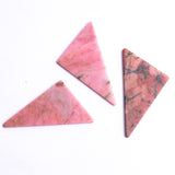 Rhodonite Triangle Flat Top Straight Side (FTSS) Both Side Polished AAA Grade Size 35x46 MM 5 Pcs Weight 144 Cts