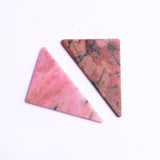 Rhodonite Triangle Flat Top Straight Side (FTSS) Both Side Polished AAA Grade Size 35x46 MM 5 Pcs Weight 144 Cts