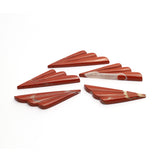 Red Jasper Fancy Shape Carving Top Drilled Both Side Polished AAA Grade Size 68x20x7 mm 2 Pcs Weight 113 Cts
