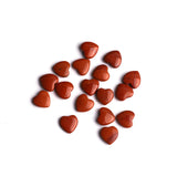 Red Jasper Double Buff Heart Top Half Drilled Both Side Polished AAA Grade Size 10 MM 50 Pcs Weight 129 Cts