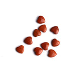 Red Jasper Double Buff Heart Top Half Drilled Both Side Polished AAA Grade Size 10 MM 50 Pcs Weight 129 Cts