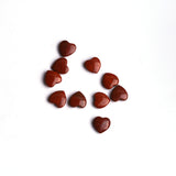 Red Jasper Double Buff Heart Top Half Drilled Both Side Polished AAA Grade Size 10 MM Lot Of 100 Pcs Weight 245 Cts