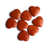 Red Jasper Double Buff Heart Top Half Drilled Both Side Polished AAA Grade Size 25 MM Lot Of 8 Pcs Weight 213 Cts