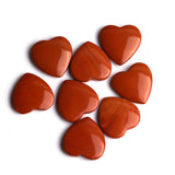 Red Jasper Double Buff Heart Top Half Drilled Both Side Polished AAA Grade Size 25 MM Lot Of 8 Pcs Weight 213 Cts