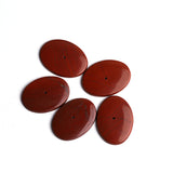 Red Jasper Oval Single Bevel Buff Top (SBBT) Center Drilled Flat Back AAA Grade Size 22x30 MM 10 Pcs Weight 166 Cts