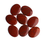 Red Jasper Oval Single Bevel Buff Top (SBBT) Front Drilled Flat Back AAA Grade Size 22x32 MM Lot Of 8 Pcs Weight 128 Cts