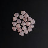 Rose Quartz Heart Double Buff AA Grade Both Side Polished Size 10 mm 20 Pcs Weight 142 Cts