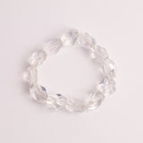 Clear Crystal Faceted Nugget AAA Grade Handmade Stretchable Bracelet