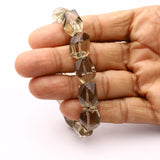 Smoky Quartz Faceted Nugget AAA Grade Handmade Stretchable Bracelet