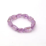 Amethyst Faceted Nugget A Grade Handmade Stretchable Bracelet