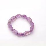 Amethyst Faceted Nugget A Grade Handmade Stretchable Bracelet