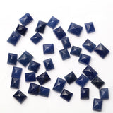 Natural Blue Sapphire Square+Rectangle Cabochon AAA Grade Both Side Polished Free Size Lot Of 36 Pcs Weight 78.20 Cts