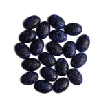 Sodalite Oval Cabochon Scamb Carved AA Grade Flat Back Size 13x18 mm 30 Pcs Weight 238 Cts