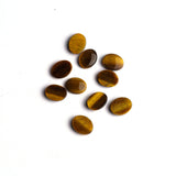 Tiger Eye Oval Single Bevel Buff Top (SBBT) AAA Grade Both Side Polished Size 8x10 mm 50 Pcs Weight 92 Cts