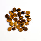 Tiger Eye Oval Single Bevel Buff Top (SBBT) AAA Grade Both Side Polished Size 8x10 mm 50 Pcs Weight 94 Cts