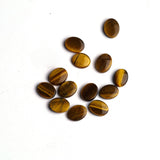 Tiger Eye Oval Single Bevel Buff Top (SBBT) AAA Grade Both Side Polished Size 8x10 mm 50 Pcs Weight 92 Cts