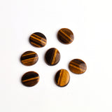 Tiger Eye Oval Single Bevel Buff Top (SBBT) AAA Grade Both Side Polished Size 12x14 mm 30 Pcs Weight 139 Cts