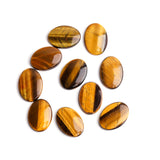 Tiger Eye Oval Single Bevel Buff Top (SBBT) AAA Grade Both Side Polished Size 13x18x3.0-3.5 mm 25 Pcs Weight 153 Cts