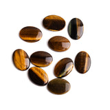 Tiger Eye Oval Single Bevel Buff Top (SBBT) AAA Grade Both Side Polished Size 13x18x3 mm 25 Pcs Weight 153 Cts