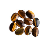 Tiger Eye Oval Single Bevel Buff Top (SBBT) AAA Grade Both Side Polished Size 13x18x3 mm 25 Pcs Weight 153 Cts