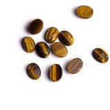 Tiger Eye Oval Cabochon Carved AAA Grade Both Side Polished Size 12x16 mm Lot Of 38 Pcs Weight 358 Cts