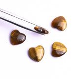 Tiger Eye Heart Double Buff Straight Drilled AAA Grade Size 12 MM 20 Pcs Weight 82 Cts