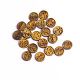 Tiger Eye Round Carved Button AAA Grade Both Side Polished Size 11x11x3MM 20 Pcs Weight 70 Cts