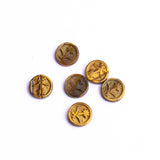 Tiger Eye Round Carved Button AAA Grade Both Side Polished Size 11x11x3MM 20 Pcs Weight 70 Cts